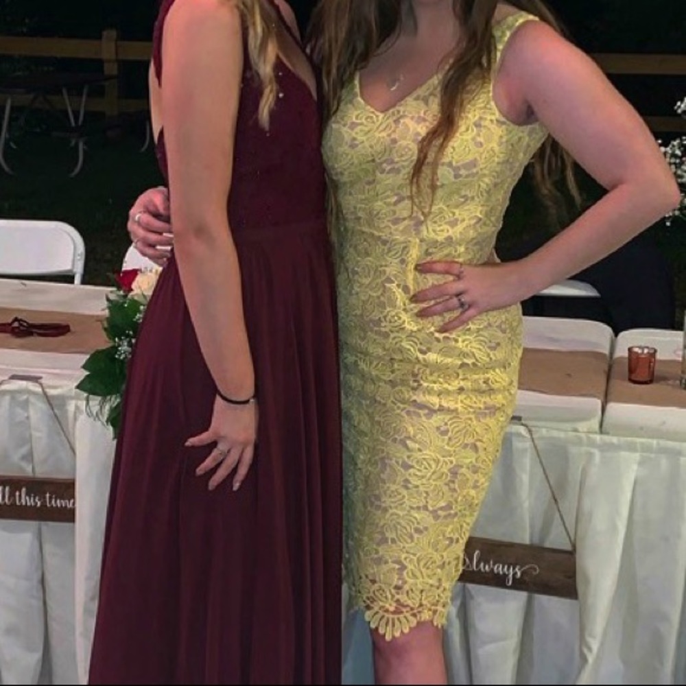 Yellow lace dress